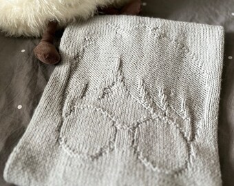 Harry Potter Scar Relief Baby Blanket Knitting Pattern with chart and full written instructions