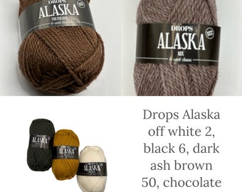Drops Alaska : pure laine biologique, 10 épaisseurs, aran, laine peignée, idéale pour le tricot ou le crochet