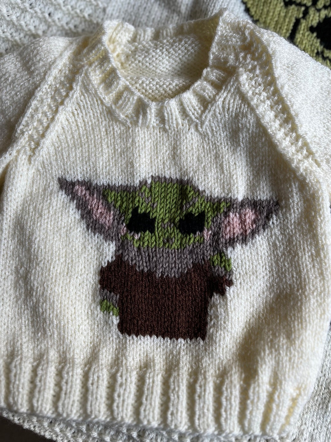 Baby Yoda Baby and Toddler Jumper Hand Knitted Sizes 03 Etsy