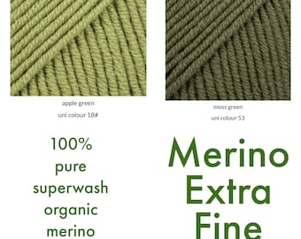 Drops Merino Extra Fine : pure laine biologique super lavable au quotidien, 8 fils, DK, laine peignée, idéale pour le tricot ou le crochet