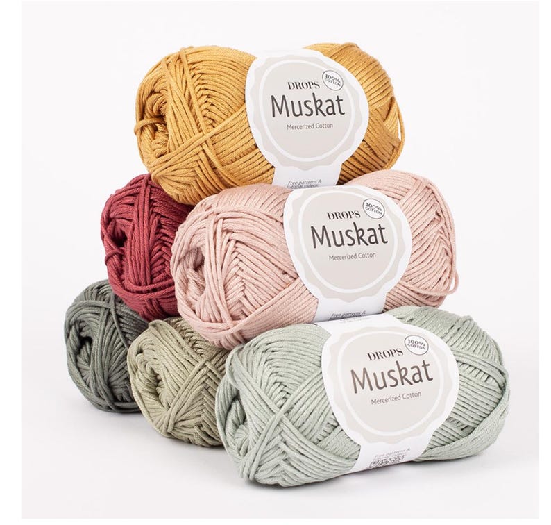 Drops Muskat Cotton Yarn, DK Weight, 50g Ball - Etsy