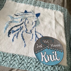 Horse Baby Blanket Knitting Pattern with a chart plus full written instructions image 9