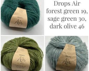 Drops Air : alpaga pesée Aran, mélange de laine et de polyamide, 10 fils, aran, laine peignée, idéale pour le tricot et le crochet