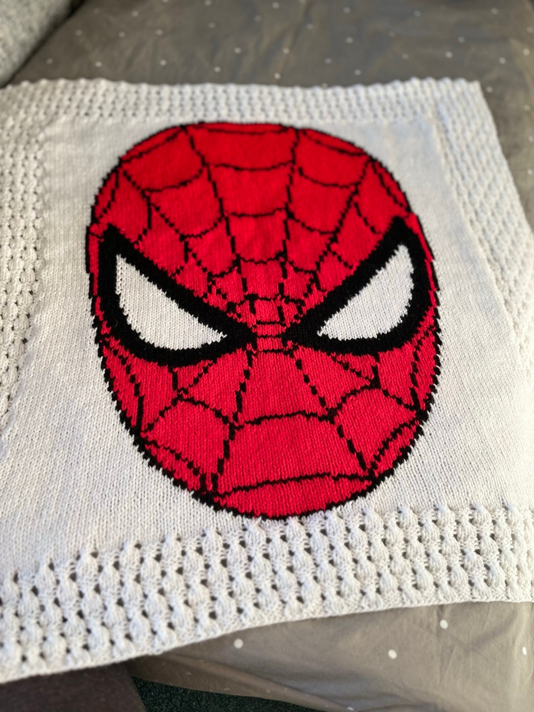 Spider man Spiderman Baby Blanket Knitting Pattern With Chart and Full Written Instructions Etsy Canada