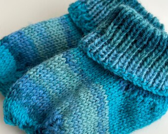 Chaussettes New Born tricotées à la main, en pure laine biologique, lavables en machine