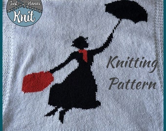 Modèle de tricot de couverture pour bébé Mary Poppins, téléchargement numérique, avec tableau et instructions écrites complètes