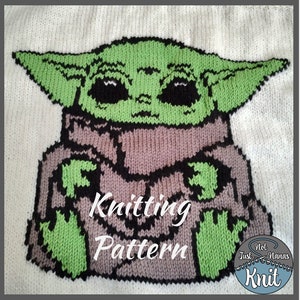 Baby Yoda (Grogu) Baby Blanket Knitting Pattern with chart and full written instructions