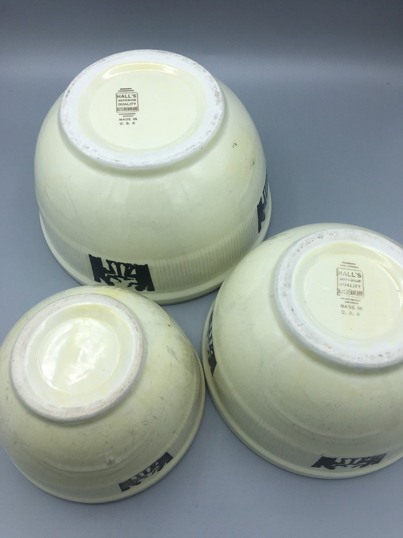 Vintage Hall Nesting Bowls Hall Pottery Silhouette Mixing Bowls