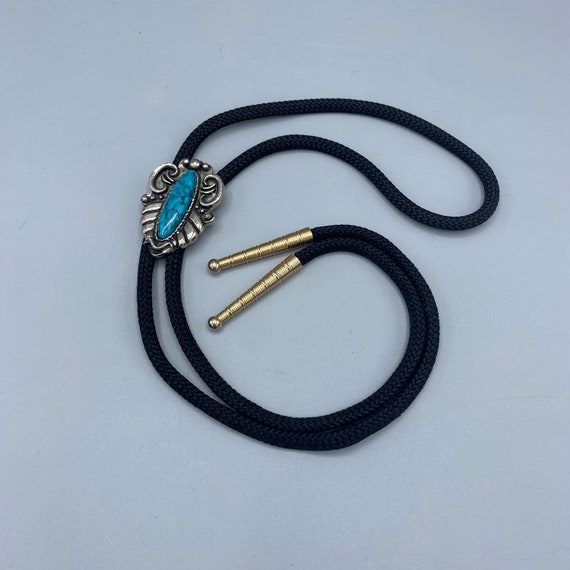 Faux Turquoise Bolo Tie, Vintage Southwestern Jew… - image 1