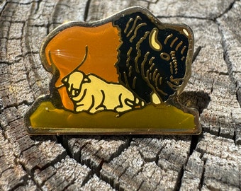 Buffalo Bison Lapel Pin, Tie Tack Pin, Vintage