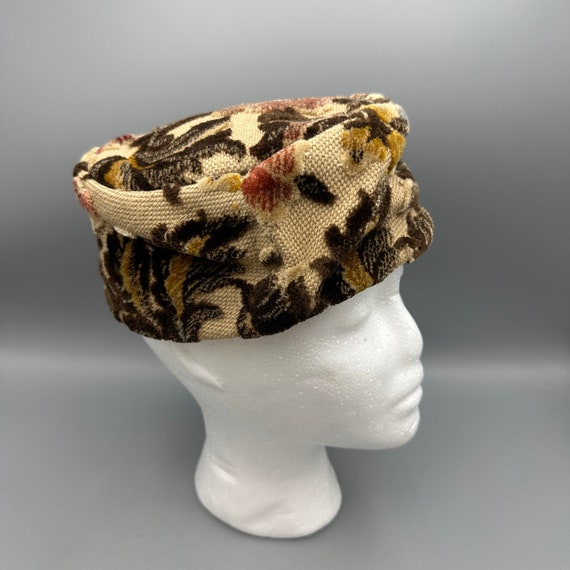 Carpet Bag Pillbox Hat by Union Made, Vintage - image 1