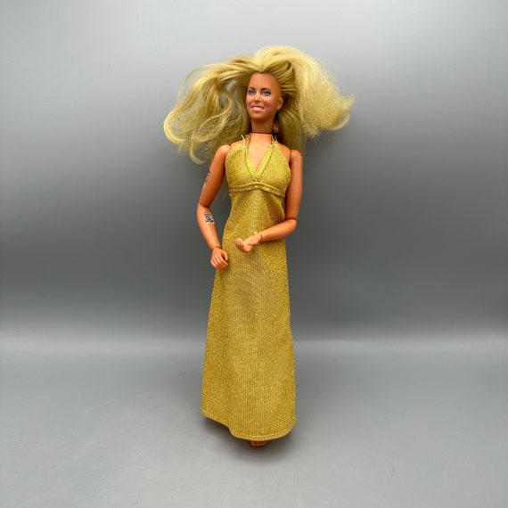 Bionic Woman Action Figure, Vintage Kenner Jaime Sommers in Gold