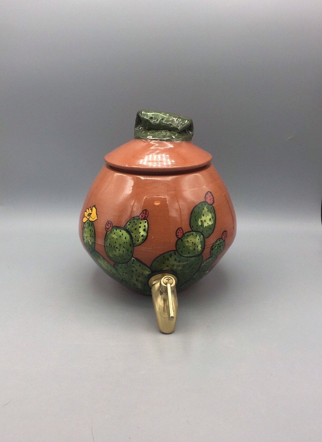 Cactus Drink Dispenser, Beverage Crock, Vintage Etsy