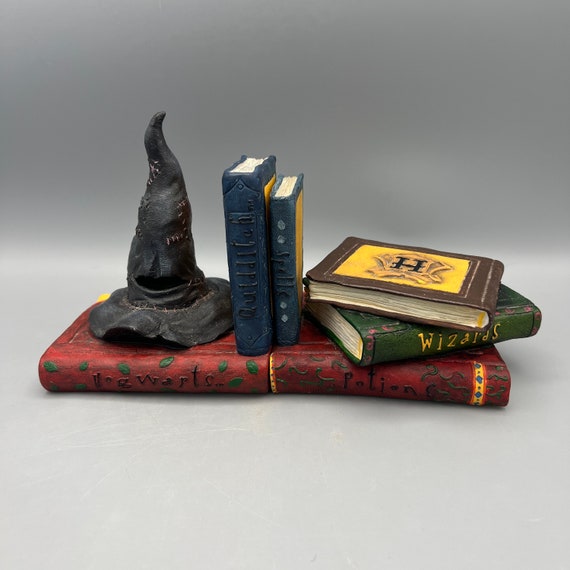 Harry Potter Bookends Enesco 2000 Sorting Hat and Wizard Etsy