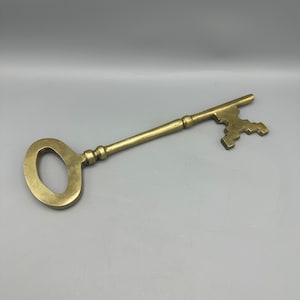 Brass Key Paperweight, Vintage