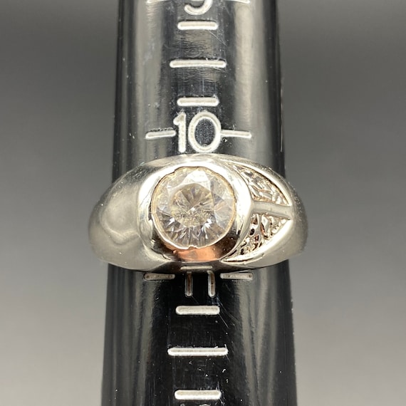 Bague HGE 18K pour homme avec pierre transparente TAILLE 10 5