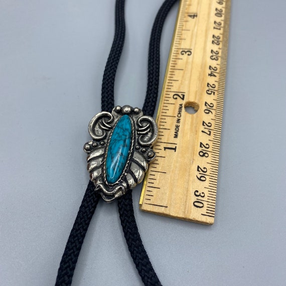 Faux Turquoise Bolo Tie, Vintage Southwestern Jew… - image 6