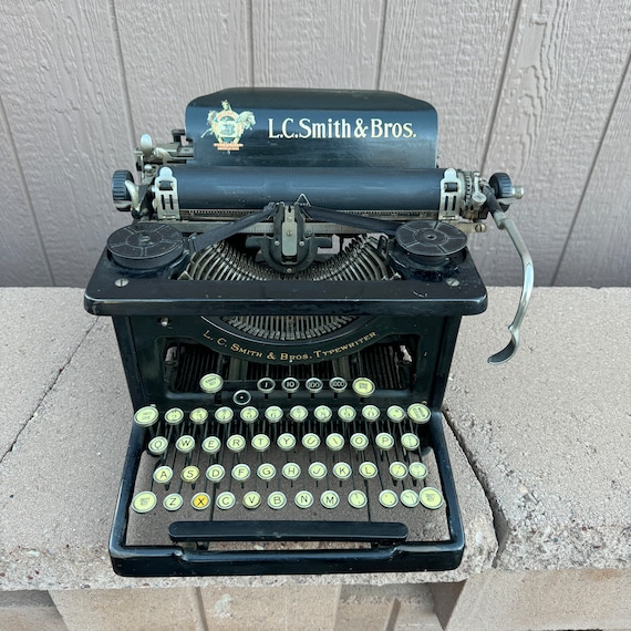 Antique L.C. Smith Typewriter No. 8, Serial #65513-8, Very Heavy 