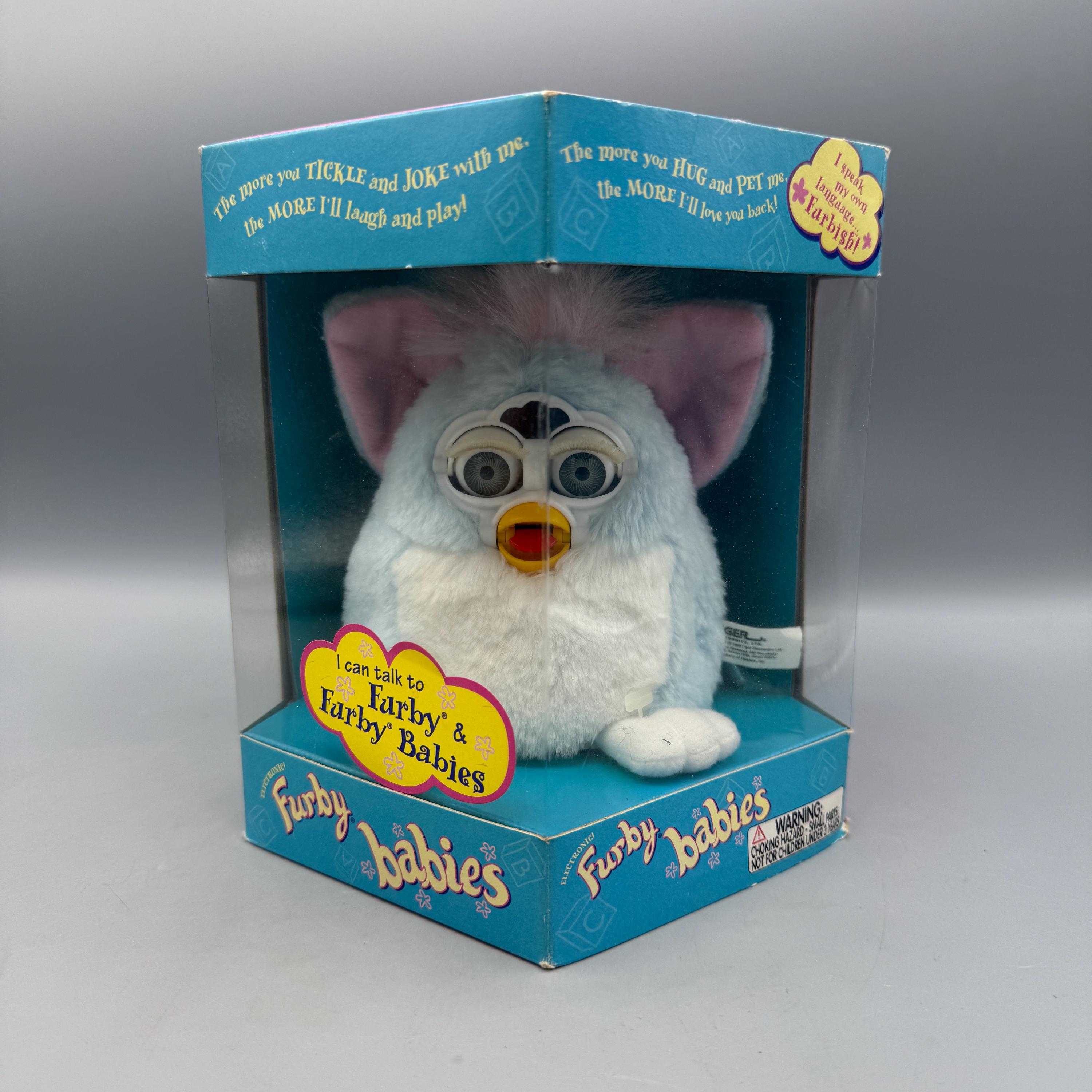 Vintage Furby Babies, Baby Blue Furby Baby, 1999 Tiger Electronics Model 70-940 (Unopened Box - Not Tested)