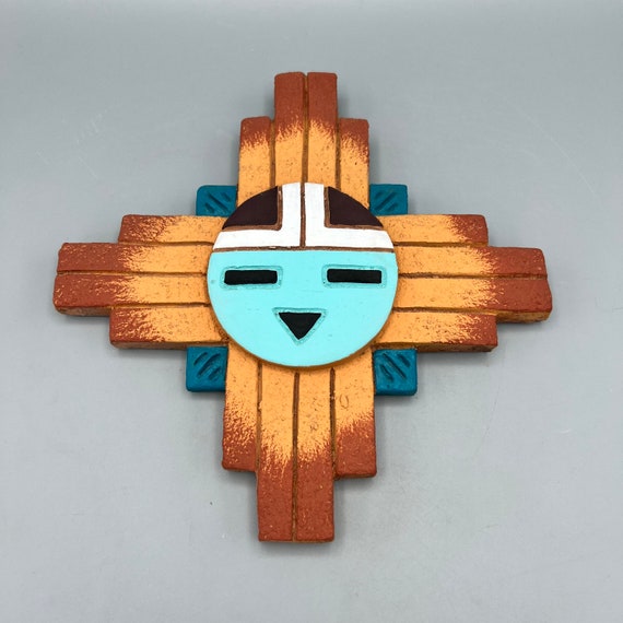 Native American Sun Face Zia Symbol Wall Hanging | Etsy