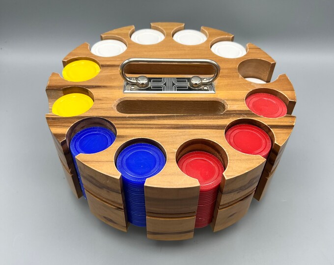 MCM Round Poker Chip Caddy with Flaws Etsy