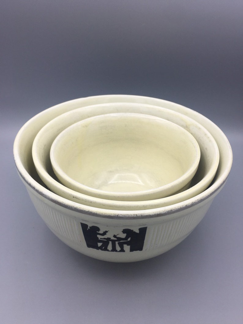 Vintage Hall Nesting Bowls Hall Pottery Silhouette Mixing Bowls
