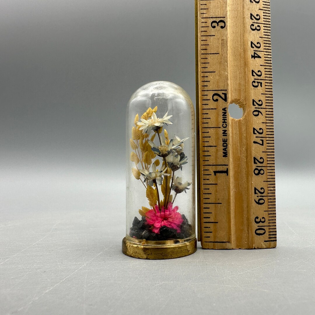 Miniature Floral Cloche for Dollhouse, Vintage minor Flaws Due to Age