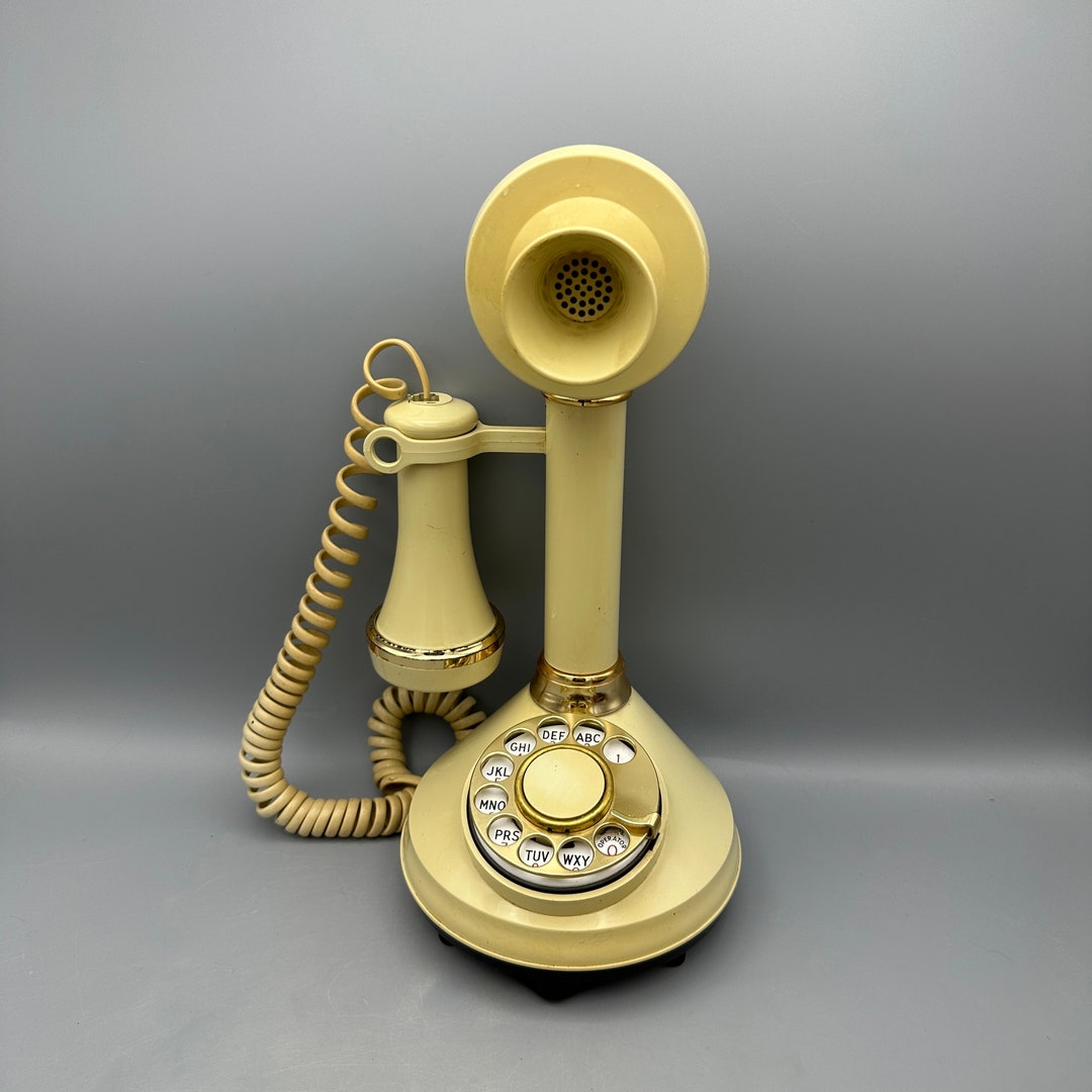 The Candlestick Rotary Phone 1973 NOT TESTED Ivory Western Etsy