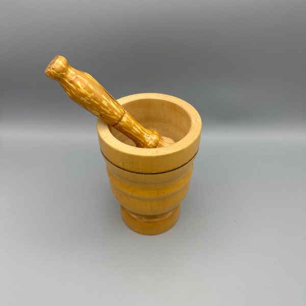 Wooden Apothecary Motor and Pestle, Made in Italy for Berarducci, Vintage