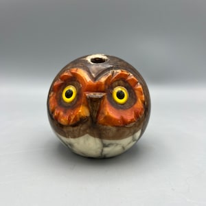Alabaster Owl Figurine and Pen Holder, Vintage