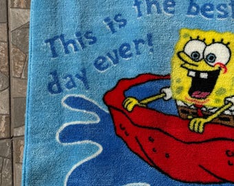 Vintage SpongeBob Squarepants This is the Best Day Ever! Area Rug with Original Tag 21&quot; x 34&quot;