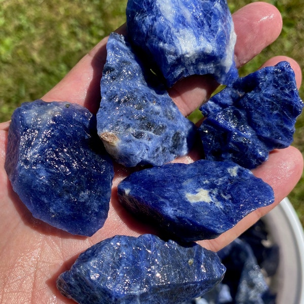 NATURAL DEEP BLUES!!  Blue Sodalite - Crystal Gemstone Healing Reiki Chi Meditation Tumbling Cab Cabbing -1lb Lot