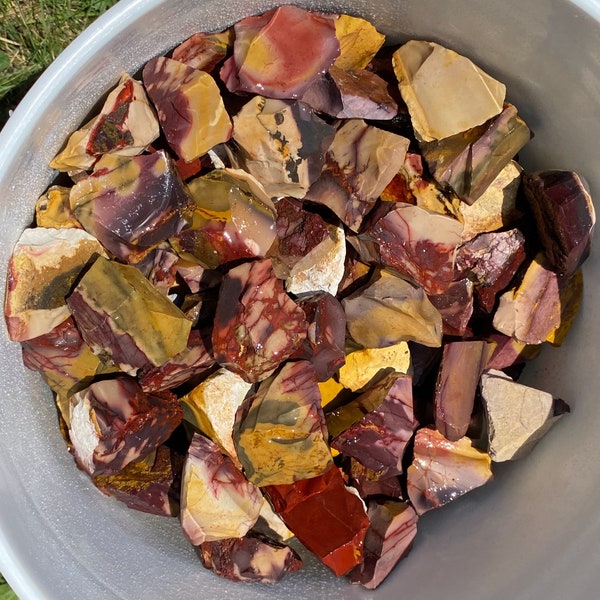 Mookaite Jasper - 1lb lot - Vibrant Colors!  Amaxing Rough Bold Colors and Desert Pastels Gemstones for Healing, Reiki, Wire wrapping