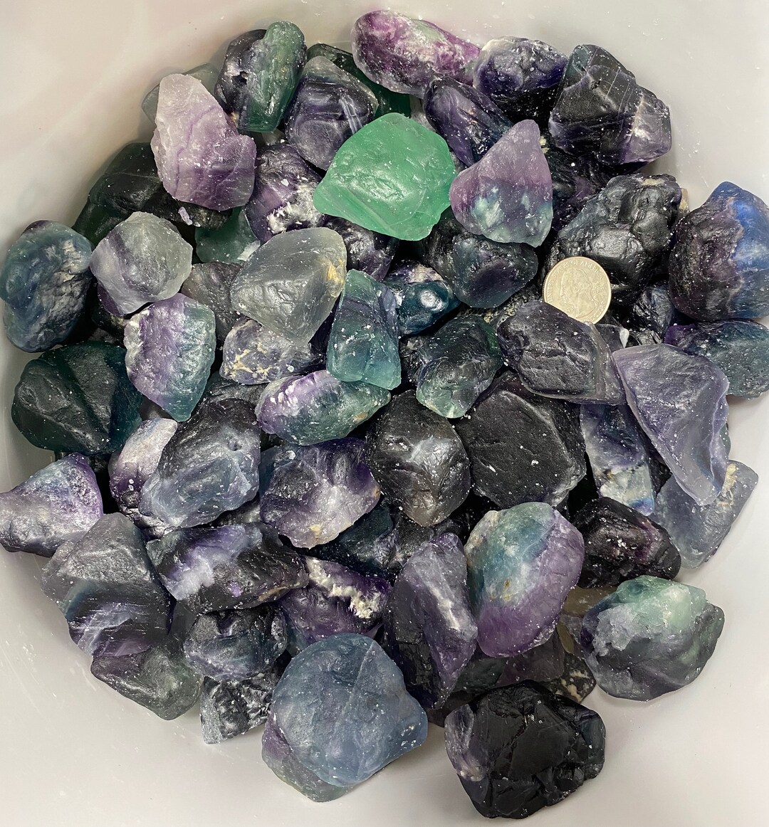 Beautiful Fluorite Tumbling Rough Crystal Gemstone Rainbow Color Tumble