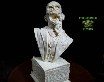 Dr. Doctor Tongue Bust Resin Model Kit 1/4 Scale. Zombie Head in a box base