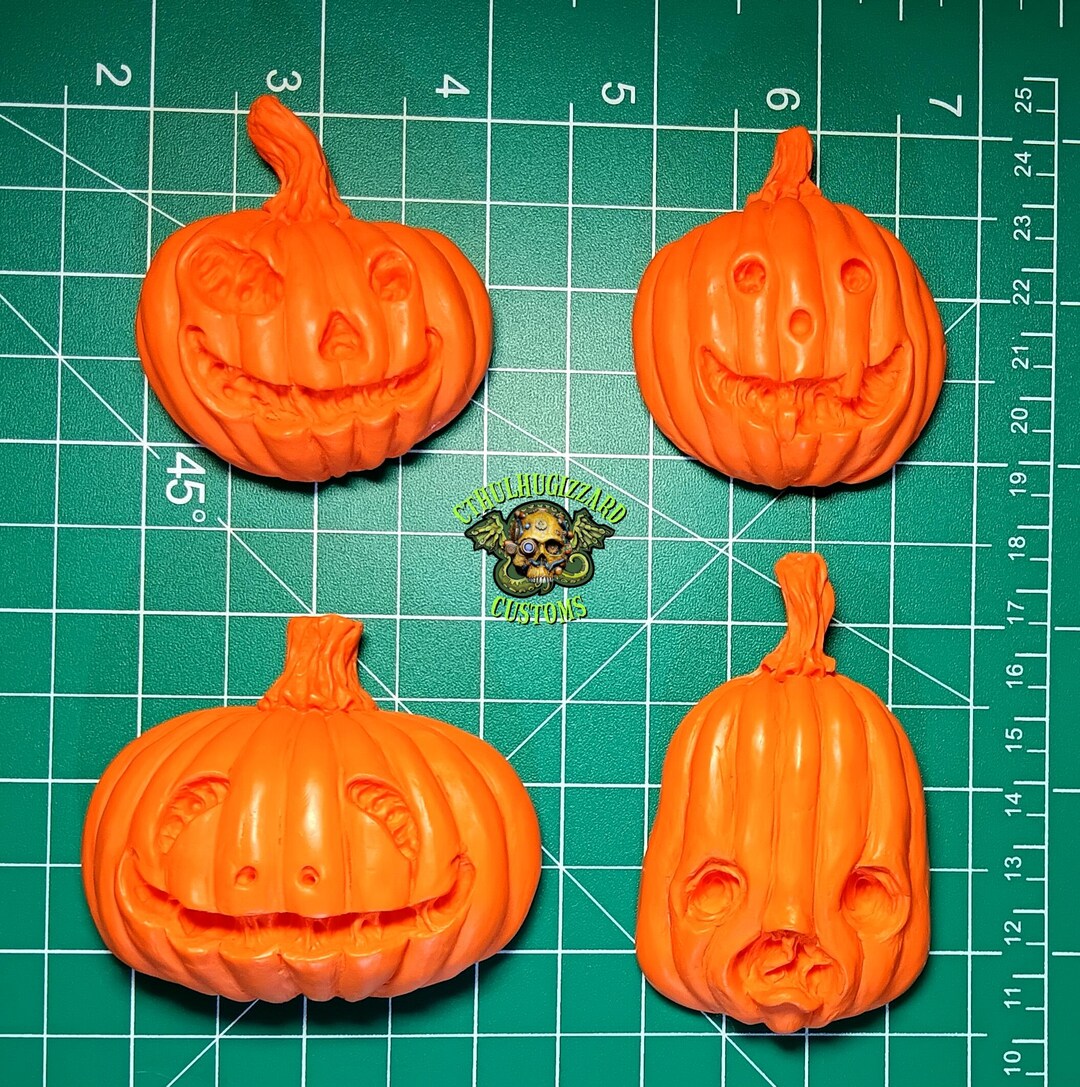 Jack-o'-lantern Pumpkin Magnets Set #1 Unpainted Resin Castings, Set of ...