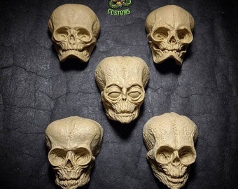 Strange Baby skulls set New Originals version 1 mini reliefs set of 5 unpainted resin castings measures from 1.75 to 2.25 inches tall each