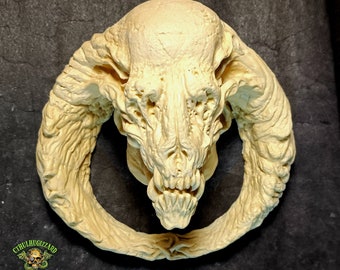 Wendigo Skull relief , 1/4  scale unpainted resin casting.