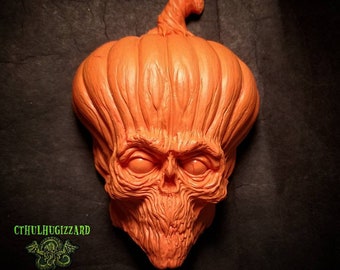 Shrunken Pumpkin Head 1/3rd scale pumpkin unpainted resin relief