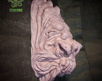 Rancor Beast unpainted resin relief, one of my 31 Heads of Halloween sculpting challenge 2021 .