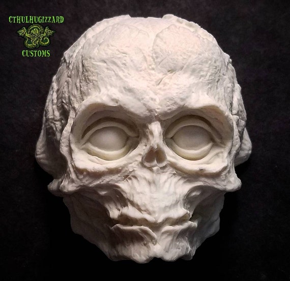 Rotten Green Color version . Fetal Pumpkinhead with eyes skull relief painted