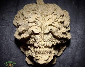 Clicker Bloater Skull  Carnivorous Fungus version 3 ,  1/3rd scale unpainted resin casting.