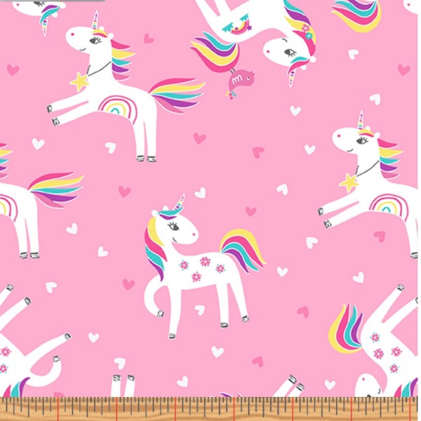 Unicorn Magic ~ Unicorn Love Fabric by Kanvas Studio, Quilt Fabric, Rainbow Fabric, Unicorn Fabric