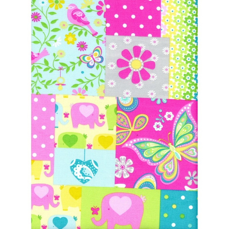 Baby Quilt Fabric Quilt Fabric Butterfly Fabric Patchwork Baby Fabric by Crafty Cottons ~ 1.5 Yards Baby Elephants