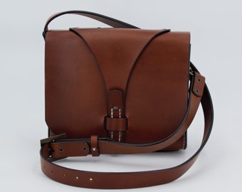 Simple noble shoulder bag, leather bag, unique, 100% handmade