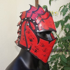 Handgefertigter Lederhelm, Lederrüstung, Larp, Mittelalter, Maske, Fantasy, Helm