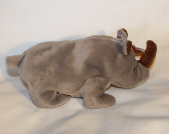 Vintage ty Spike the Rhino Beanie Baby Retired 12/31/98 Beanie Babies New  with Mint Tags!