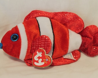 Vintage ty Jester the Clownfish Beanie Baby Retired 12/31/01 Beanie Babies New with Mint Tags!