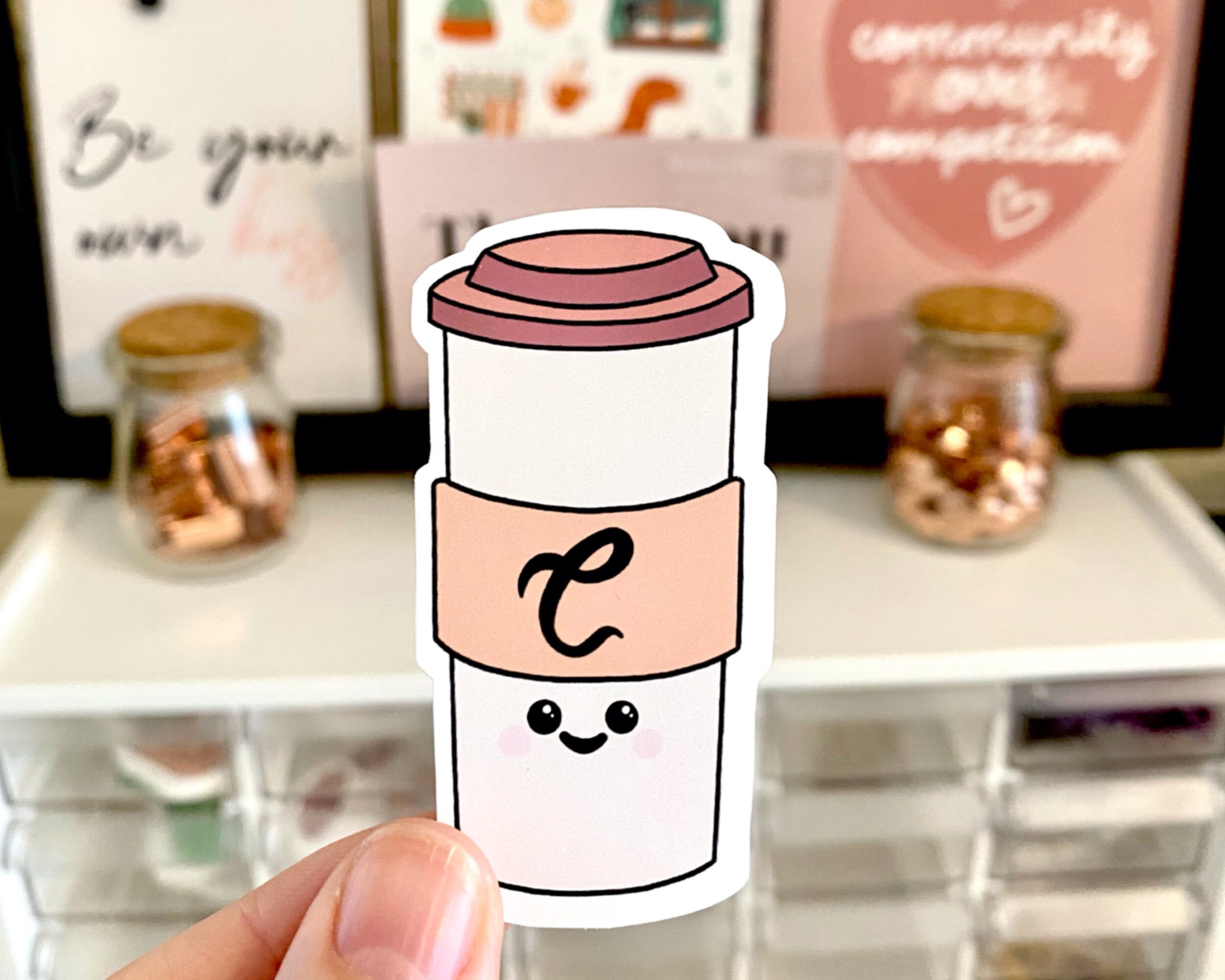 Takeaway Coffee Cup Sticker // Matte Vinyl Water Resistant Etsy UK