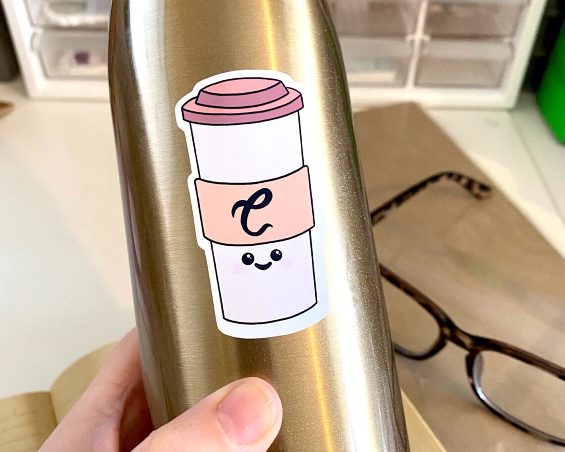 Takeaway Coffee Cup Sticker // Matte Vinyl Water Resistant Etsy